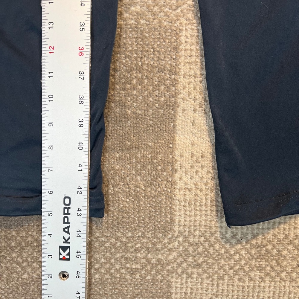 Y2K Adidas Mens Track Pants Navy Blue White 3-Stripe Drawstring Large Wide Leg - Picture 9 of 9